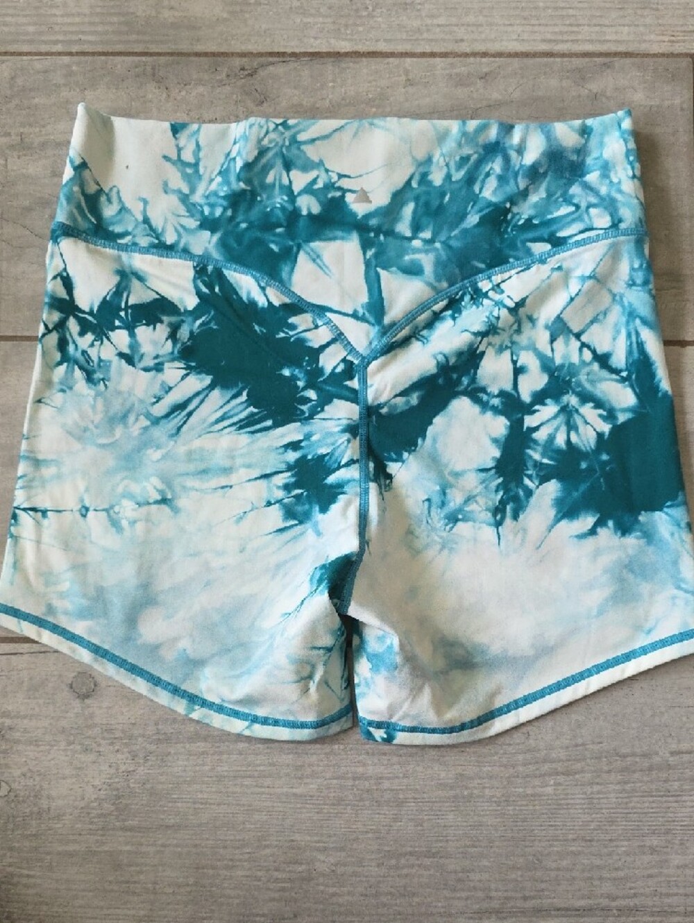 Balance Athletica Teal and White Tie-Dye Bike Shorts - Picture 4 of 10